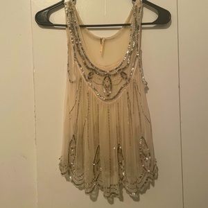 Free People Beaded Sequin Tank